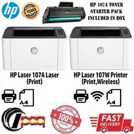 HP Laser 107A Monochrome Printer (Print) | HP Laser 107W Monochrome Printer (Print/Wireless)