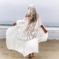 2025 Fashion Patchwork Lace Bikini Cover Up See Through Swim Cardigan Over Size Holiday Wear Swim Ru