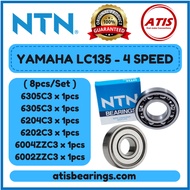 NTN YAMAHA LC135 4-SPEED ( SET C3 ) 100% ORIGINAL Motorcycle Engine Bearings 6002C3 6004C3 6202C3 62