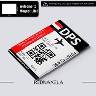 Refrigerator Magnet - DPS Airport Ticket Glossy Model Fridge Magnet Collection Souvenir Gift