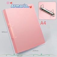ARMARIO Binder File Folder, 2 Holes Plastic Transparent Folder,  Office Document D-shaped Lever Arch