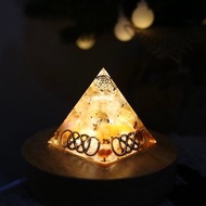【畢業禮物】貔貅無限招財奧剛金字塔小夜燈-Orgonite黃水晶療