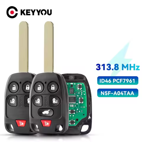 KEYYOU Replacement Control Smart Remote Car Key 313.8MHz ID46 PCF7961 Chip For Honda Odyssey 2011 20