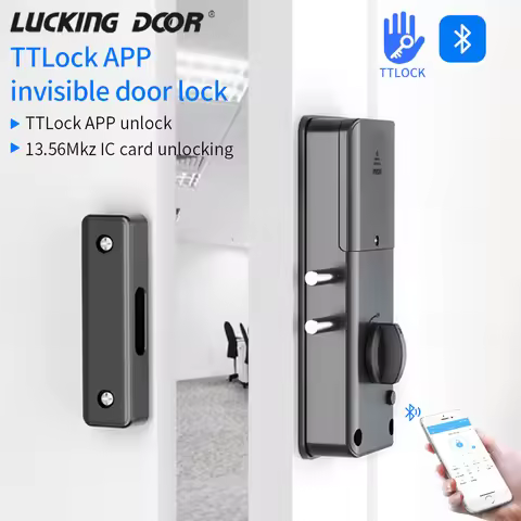 TTLOCK App Smart Electric Motor Lock Keyless Entry Door Bolt Lock Concealed Invisible Installation I