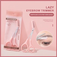 GECOMO Eyebrow Trimmer Scissors with Comb Stainless Steel Eyebrow Razor Trimmer