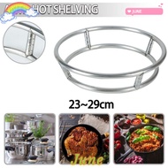 JUNE1 1Pcs Wok Rack, Stainless Steel Pan Support Pot Mat, Universal Round Bottom 23/26/29cm Cookware