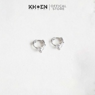 (1 Piece) 8mm elliptical stone round earrings - Alloy - Eyelets store