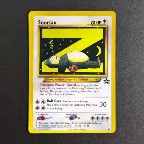 DIY PTCG SNORLAX Card LEAGUE BLACK STAR PROMO Set #49 PTCG Game Collection Card