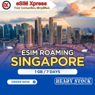Auto Kirim 24 Jam eSIM Singapore 1 GB Data | 7 Days | eSIM Roaming | eSIM Singapura