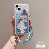 Cute Cartoon Stitch Card Holder Casing For OnePlus 13 13R 12 11R 10R 10T ACE 5 Pro 3 Pro 2 Pro 2V 5G