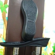 HITAM Black wedge sole 7085 LE no. 39 uk 36 to 40 suitable for knitting (hrp info). back line 2.Righ