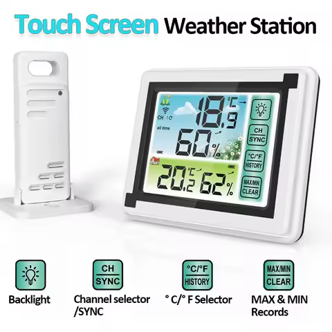 Digital Weather Station Clock Indoor Outdoor Weather Forecast Barometer Thermometer Hygrometer with 