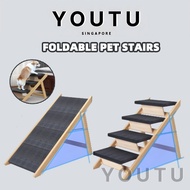Dog Adjustable Ramp, Wooden Folding Portable Pet Ramp,rated For 13kg, With Non-slip Traction Mat, Do