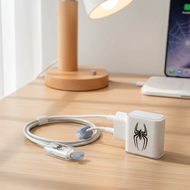 3-Pack Black Spider Charger Head Protector 20W Charging Adapter Cover 18W Fast Charger Shell Data Ca