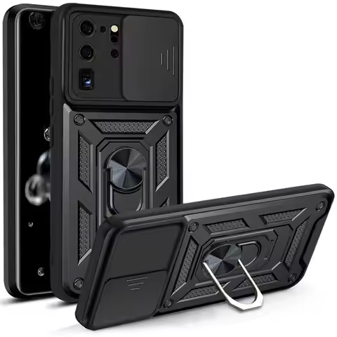 Shockproof Metal Magnetic Ring Armor Phone Cases For Samsung S20 5G S 20 FE S20 Ultra S20FE Silicone
