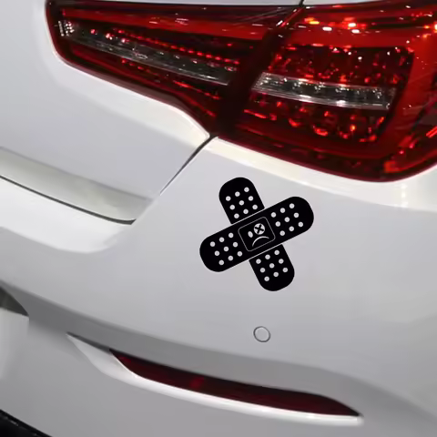 Car Sticker Funny Band Aid Car Window Decal Cross Band Aid Hurt Stickers Truck Motor Bicycle Tape La