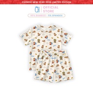 Hae Hae CNY 2026 Horse Kids Bamboo Pajama Set– Short Sleeve | Eczema-Friendly, Ultra-Breathable (80–