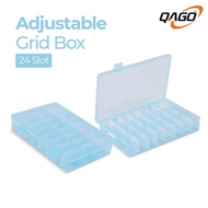 Adjustable Storage Box Grid Box 24 Slots Bead Storage Box Plastic Divider Box