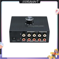 4 Way  Stereo Audio Switcher Bi-Directional with Volume Knob 4x1 / 1x4 RL  Stereo Audio Switch Audio