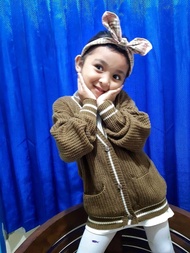 Sweater Cardigan Raj Anak Perempuan Allsize 3 sd 7 Tahun Tebal Dan Lembut Yoona Cardy