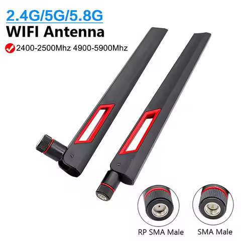 10dbi WIFI Antenna 2.4Ghz 5Ghz 5.8Ghz Signal Booster Antenna RP SMA Male Universal Antena WiFi for A