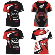 summer t-shirts new honda hrc motorcycle racing car 3d print men women fashion o-neck short sleeve t