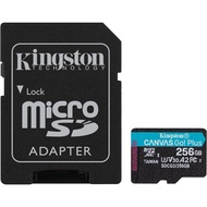 Kingston 256GB Canvas Go Plus microSDXC Card | Up to 170MB/s | Uhs-i, C10, U3, V30, A2/A1 | With Ada