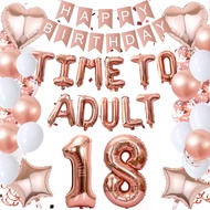 (SG Seller) 18th Birthday Decorations, 18th Birthday Balloon, Sweet 18th Birthday Decor Set 18th Bal