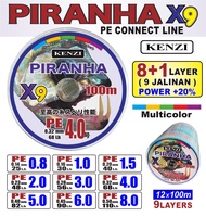 Senar Pancing Kenzi Piranha X9 PE 0.8 1 1.5 2 3 4 5 6 8