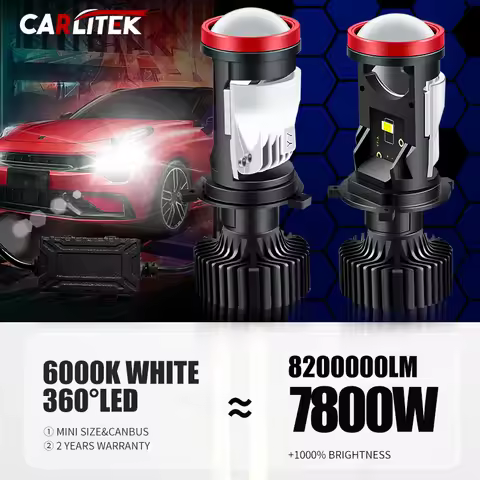 7800W Y7D LED H4 Bi Canbus Mini Lens 6000K High Low Beam Super Bright CSP Chips H4 Auto Car Lamps HD