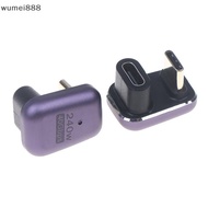 wumei888 1/3Pcs 240W U Shape USB C Adapter 40G 180 Degree Angled Type-C Extender Connector Support 8