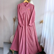 FARASYA DRESS // DRESS BAHAN CRINKLE AIRFLOW MIX BRUKAT / GAMIS CRINKLE AIRFLOW MIX BRUKAT TERBARU /