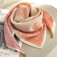 B. b.Autumn Winter Warm Ladies Square Scarf Magnetic Buckle Silk Scarf Winter Lazy All-Match Scarf C