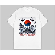 SOUTH KOREA SOUVENIR T-SHIRT, SOUTH KOREA, SOUTH KOREA, WHITE COLOR, 24S COMBED COTTON, THICK, COOL