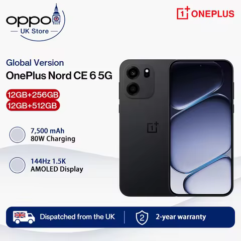 SIM Free OnePlus Nord CE 6 5G 8+256GB Mobile Phones 7500mAh 80W Snapdragon 7-series performance 144H