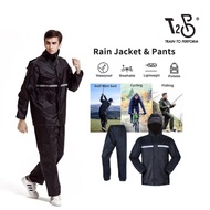 T2P Raincoat Motorcycle Rain Coat EXTRA THICK Top &amp; Bottom Jacket &amp; Pants Waterproof For Men &amp; Woman Rain Suit for Bik