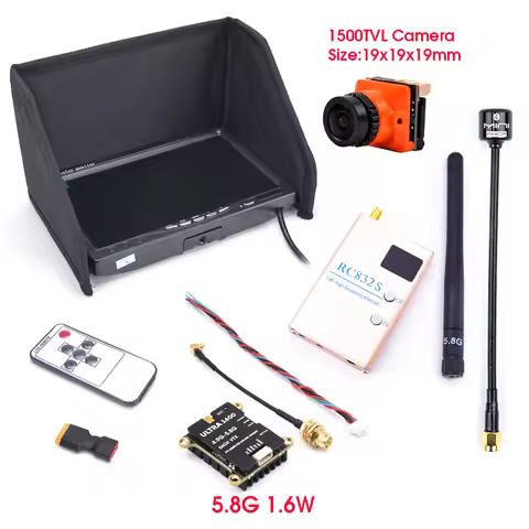 FPV Kit Combo System 1500TVL Camera 5.8G 1.6W 1600MW / 2.5W 2500M / 3W 64CH VTX RC832S RC832 7 inch 