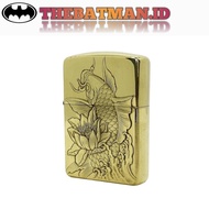 Zippo Original Usa Ikan Gold Matalic