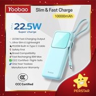 [ CCC Certified ] Yoobao Q13 10000mAh Built in Cable Fast Charge with Digital Display (PD 20W / QC3.