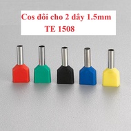 Đầu cos đôi 2 dây 0.75~2.5mm2 cos kim cos pin đôi rỗng TE7508  TE1008 TE1508 TE2508