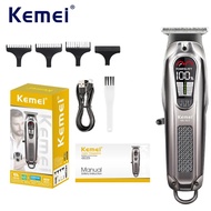 Kemei Powerful Professional Hair Trimmer Men 0mm T Blade Electric Clipper Rechargeable Barber Hair C