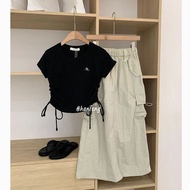 大碼女裝上衣 大碼 套裝 女 2024 新款 Summer 2025 Stylish & Slimming Two-Piece Suit for Women