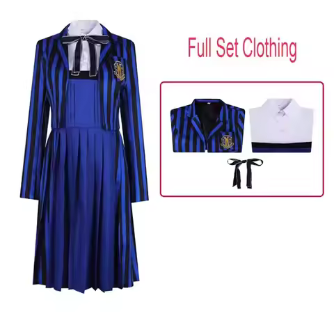 Anime Newly Sinclair Enid Cosplay School Uniform Enid Stripe Coat Dress Uniform Set Halloween Party 