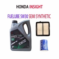 HONDA INSIGHT OIL FILTER + AIR FILTER + FUELUBE 5W30 SEMI  SYNTHETIC  ENGINE OIL