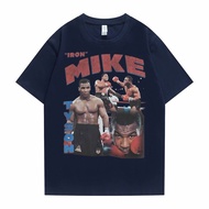 HOT การออกแบบเดิมเสื้อยืดพิมพ์ลายกราฟิก Mike Tyson สำหรับผู้ชายผู้หญิงเสื้อยืดลำลองทรงหลวมแขนสั้นผู้