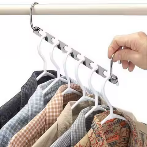 2/4/6/8/10pcs Clothes Hangers Hanging Chain Metal Cloth Closet Hanger Shirts Tidy Save Space Organiz