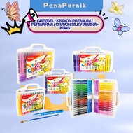 GREEBEL - PREMIUM CRAYON COLOR/ COLOR SILKY CRAYON/ + BRUSH Crayon Silky Crayon Oil Pastel
