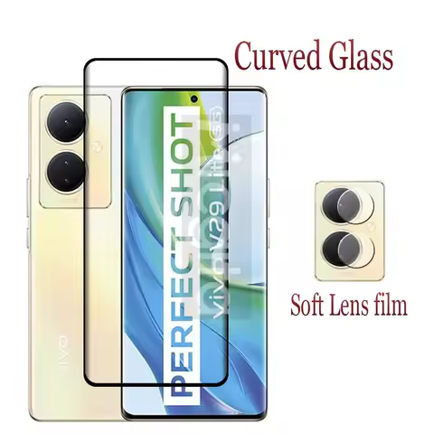 6-IN-1 Curved Glass For VIVO V29 Lite 5G Tempered glass 3D Shockproof Screen protector V29Lite Soft 