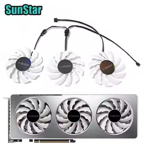 NEW 75MM RTX 3060 Vision OC 3X Video Card Cooler Durable White Fan For GIGABYTE RTX 3060 3060Ti Visi