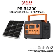 PB solar Power Station 220V-250V With Solar Panel Fast Charge Generator Portable (1200W/1024WH/32000